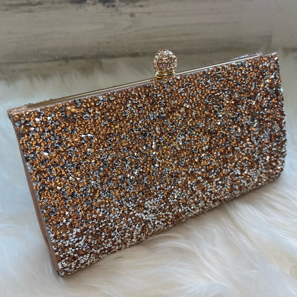 NIP MagicLove rhinestone crystal clutch